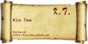 Kis Tea névjegykártya